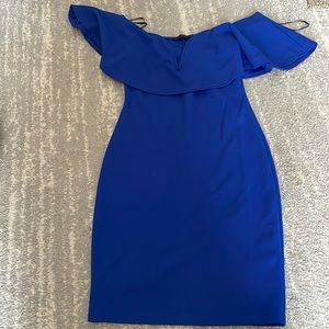 Blue off the shoulder dress